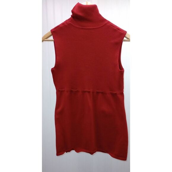 Vintage requirements red beaded sleeveless sweater size petite large - Picture 2 of 4